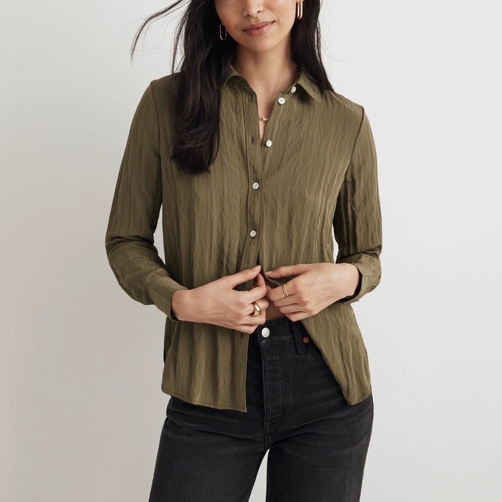 MADEWELL Crinkled Button-Up Shirt (NWOT)